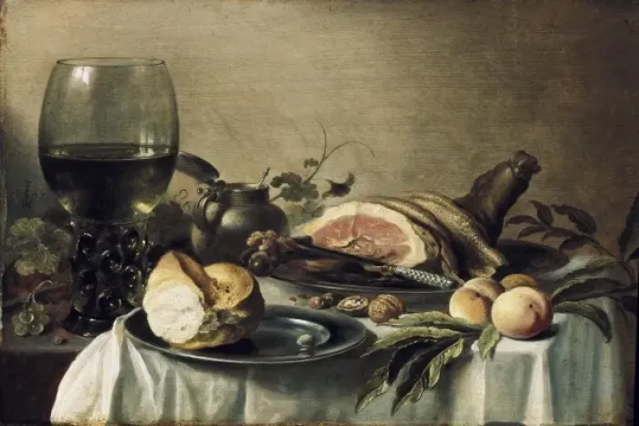 Framed Print : CLAESZ, Pieter (1597-1661). Breakfast with Ham Framed Print : CLAESZ, Pieter (1597-1661). Breakfast with Ham