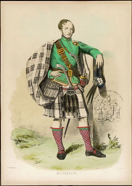 Clan Macpherson. Clan MACPHERSON armed with a brace of pistols, as well as his sword