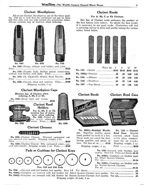 Clarinet accessories, Wurlitzer