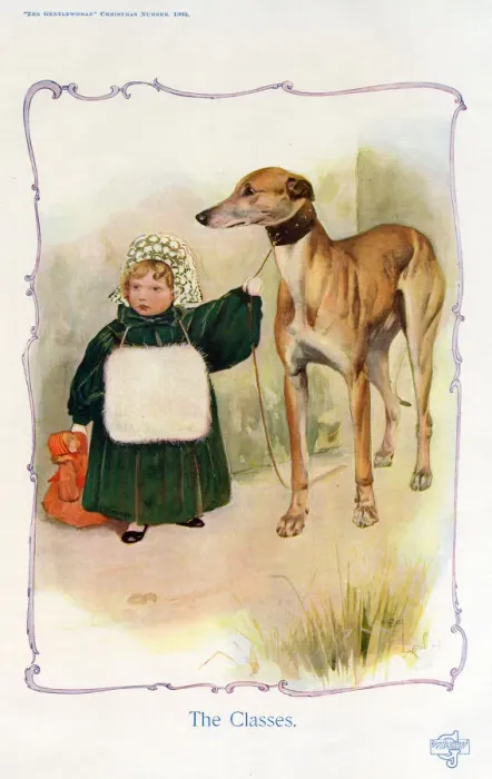 Framed Print : The Classes - girl and dog Framed Print : The Classes - girl and dog