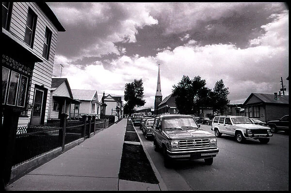 Classic American street with cars Leadville Colorado