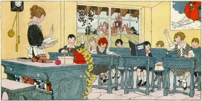 Framed Print : Classroom scene with Cinderella picture Framed Print : Classroom scene with Cinderella picture