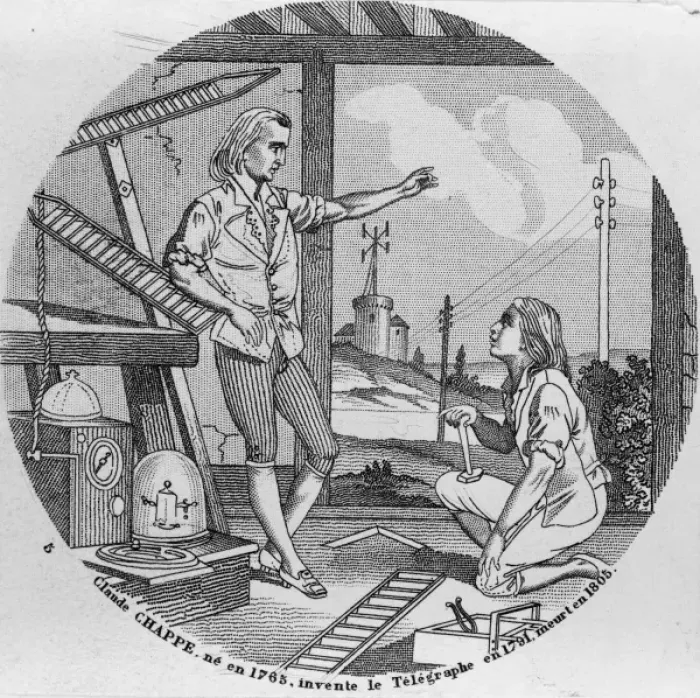 Framed Print : Claude Chappe ne en 1765, invente le telegraphe en 1791, meu Framed Print : Claude Chappe ne en 1765, invente le telegraphe en 1791, meu