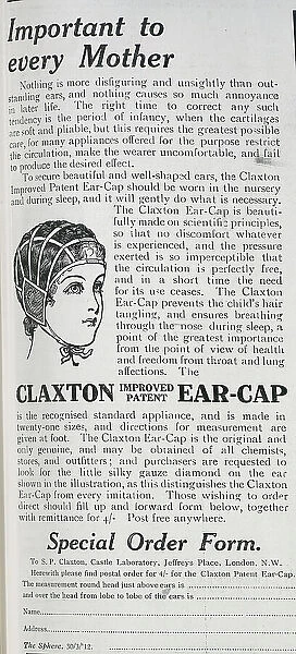Claxton ear cap advert