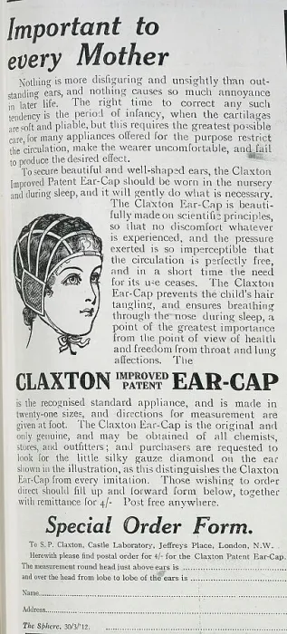 Framed Print : Claxton ear cap advert Framed Print : Claxton ear cap advert