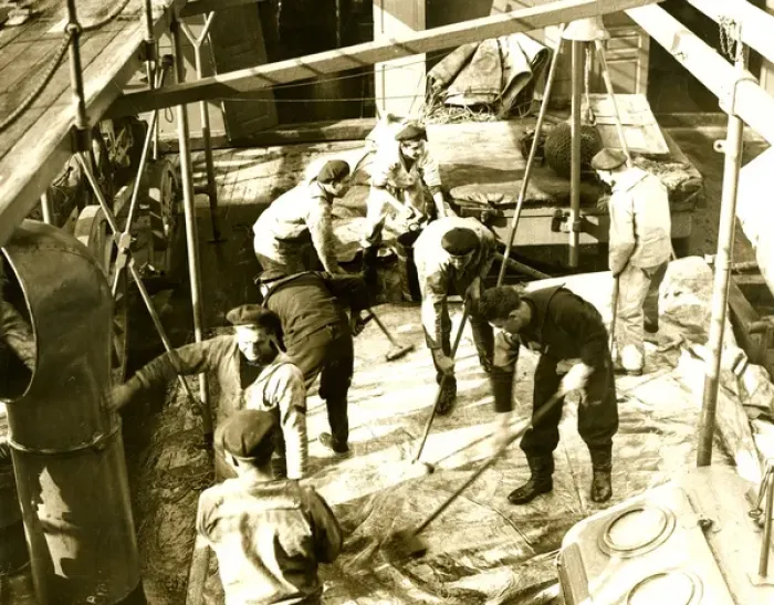 Framed Print : Cleaning the Deck Framed Print : Cleaning the Deck