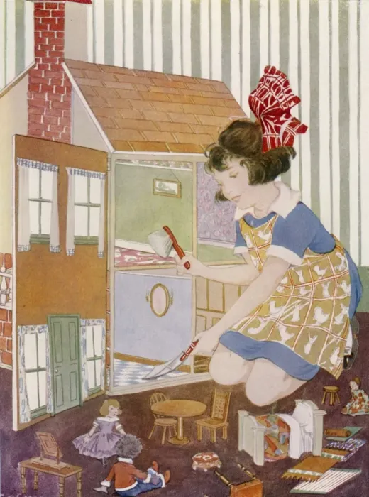 Framed Print : Cleaning the Dolls House Framed Print : Cleaning the Dolls House