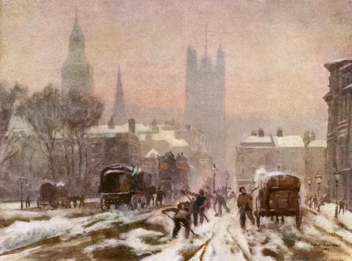 Framed Print : Clearing Snow Whitehall Framed Print : Clearing Snow Whitehall