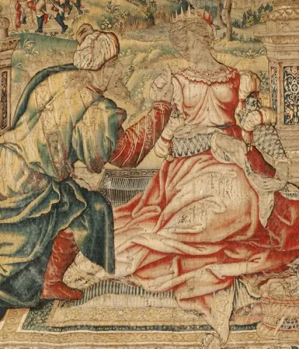 Framed Print : Cleopatra and her court. Flemish tapestry 16th c Framed Print : Cleopatra and her court. Flemish tapestry 16th c