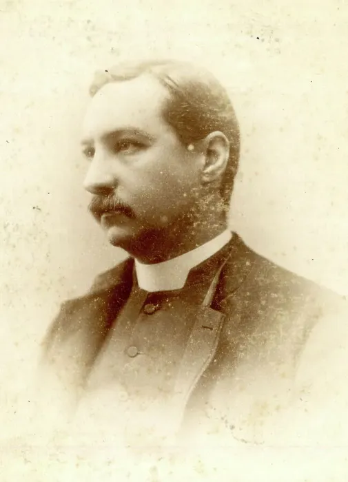 Framed Print : Clergyman in cabinet photograph Framed Print : Clergyman in cabinet photograph