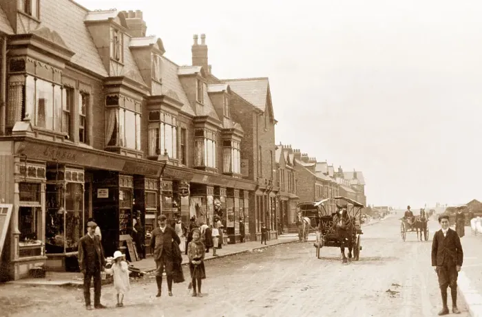 Framed Print : Cleveleys Victoria Road early 1900s Framed Print : Cleveleys Victoria Road early 1900s