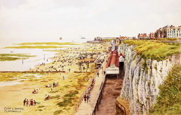 Framed Print : Cliff and Sands, Cliftonville, Margate, Kent Framed Print : Cliff and Sands, Cliftonville, Margate, Kent