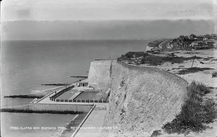 Framed Print : Cliffs and Bathing Pool at Rottingdean Framed Print : Cliffs and Bathing Pool at Rottingdean