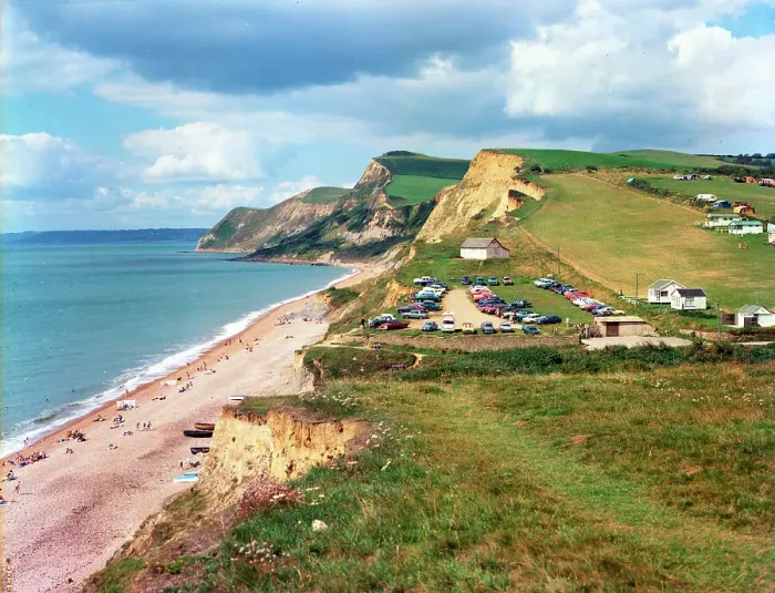 Framed Print : The cliffs and beach, Eype's Mouth, West Bay Framed Print : The cliffs and beach, Eype's Mouth, West Bay
