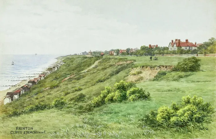 Framed Print : Cliffs and beach, Frinton-on-Sea, Essex, viewed from east Framed Print : Cliffs and beach, Frinton-on-Sea, Essex, viewed from east