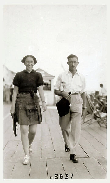 Cliftonville, Margate - smart young couple at the seaside