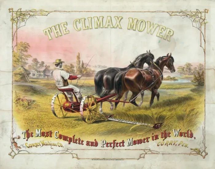 Framed Print : The climax mower, most complete and perfect mower in the wor Framed Print : The climax mower, most complete and perfect mower in the wor