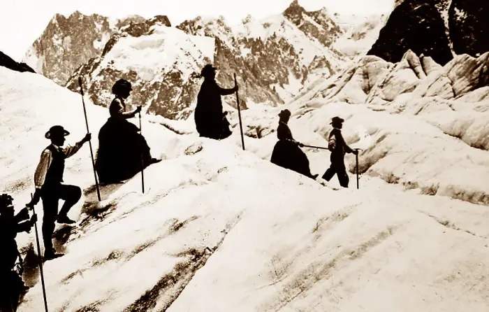 Framed Print : Climbers, Mer de Glace, Mont Blanc