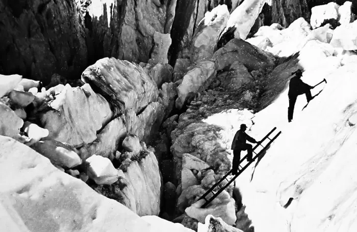 Framed Print : Climbing the Bossons Glacier, Mont Blanc, Victorian period