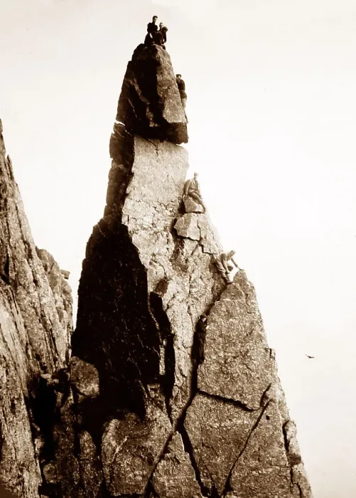Framed Print : Climbing Great Gable in the Lake District, Victorian period Framed Print : Climbing Great Gable in the Lake District, Victorian period