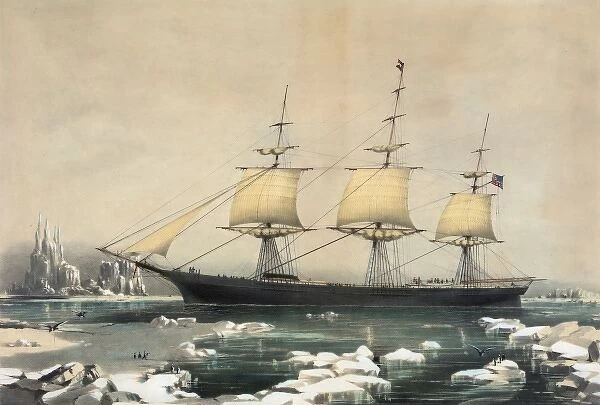 Clipper ship Red Jacket: In the ice off Cape Horn, on her pa