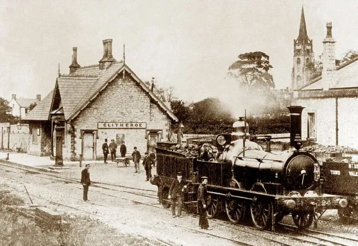 Framed Print : Clitheroe Railway Station in the 1860s Framed Print : Clitheroe Railway Station in the 1860s