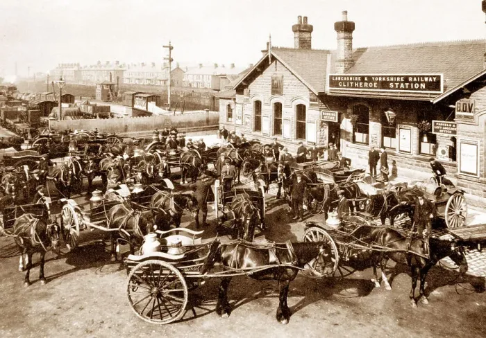Framed Print : Clitheroe Railway Station Victorian period Framed Print : Clitheroe Railway Station Victorian period