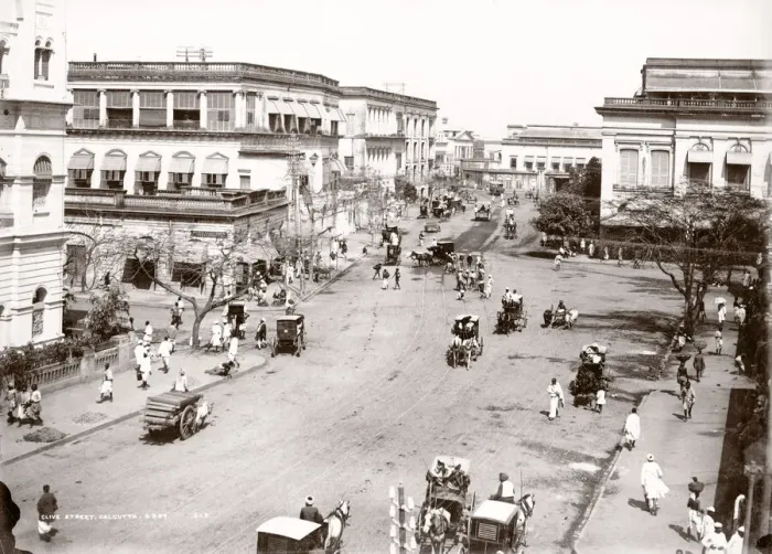 Framed Print : Clive Street, Calcutta, Kolkata, India. pedestrians, carts, carriages Framed Print : Clive Street, Calcutta, Kolkata, India. pedestrians, carts, carriages