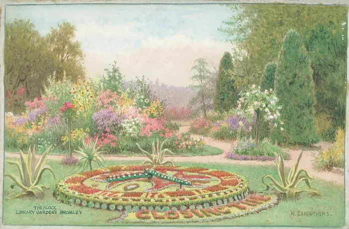 Framed Print : The Clock, Library Gardens Bromley, London Parks Framed Print : The Clock, Library Gardens Bromley, London Parks