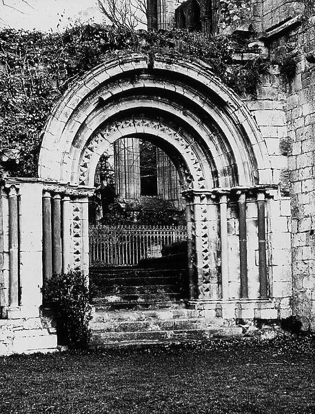 Cloister door, Dryburgh Abbey, near Dryburgh, Scotland