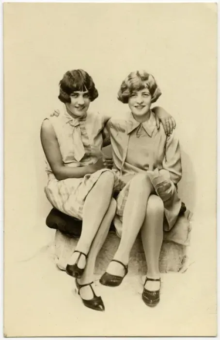 Framed Print : Two close lady friends in stylish attire Framed Print : Two close lady friends in stylish attire