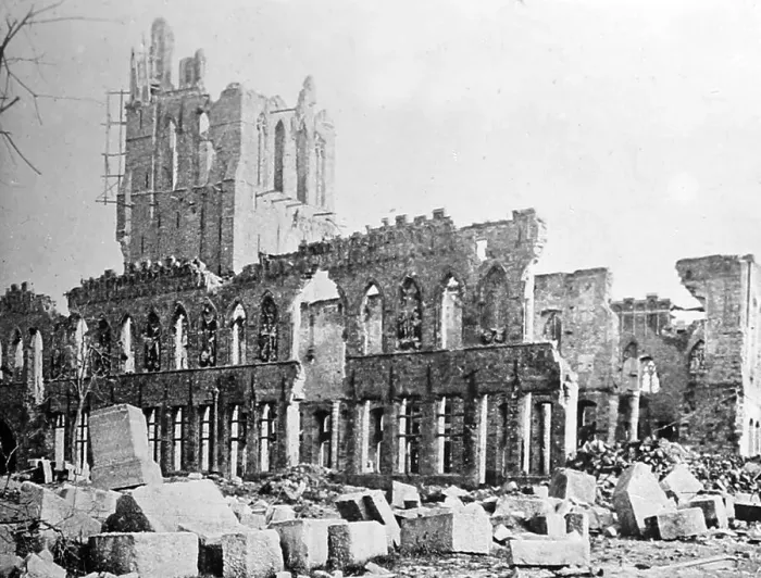 Framed Print : The Cloth Hall Ypres during the First World War Framed Print : The Cloth Hall Ypres during the First World War