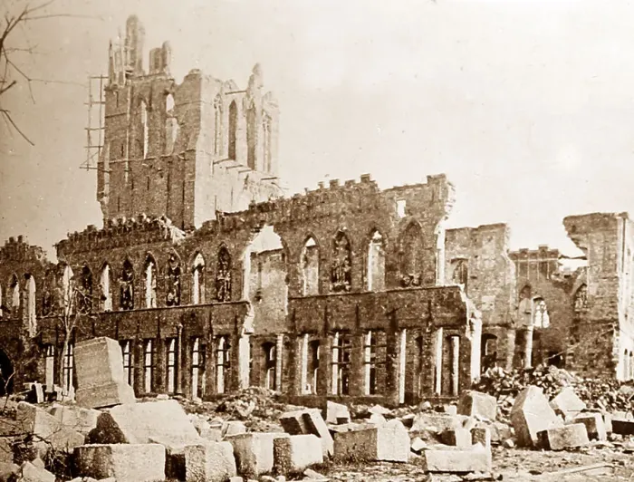 Framed Print : The Cloth Hall Ypres during the First World War Framed Print : The Cloth Hall Ypres during the First World War