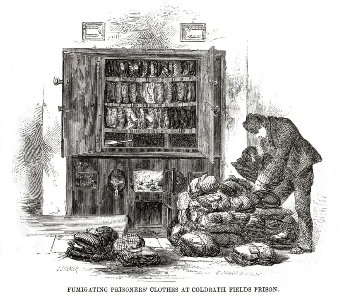 Framed Print : Clothes fumigation at Coldbath Fields Prison Framed Print : Clothes fumigation at Coldbath Fields Prison