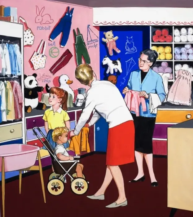 Framed Print : At the clothes shop Framed Print : At the clothes shop