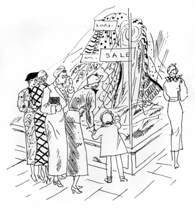 Framed Print : Clothes shopping, 1935 Framed Print : Clothes shopping, 1935