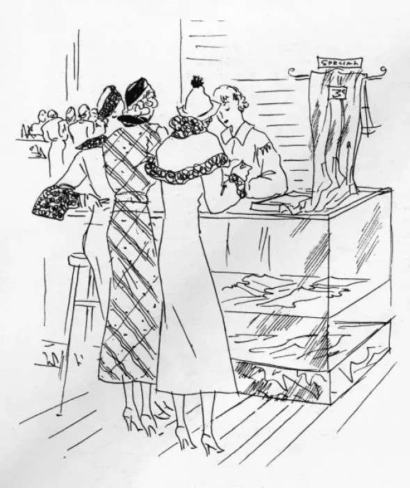 Framed Print : Clothes shopping, 1935 Framed Print : Clothes shopping, 1935