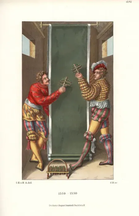Framed Print : Clothmakers raising the nap on a large bolt Framed Print : Clothmakers raising the nap on a large bolt