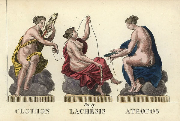 Clotho, Lachesis and Atropos, the Greek Fates or Moirai
