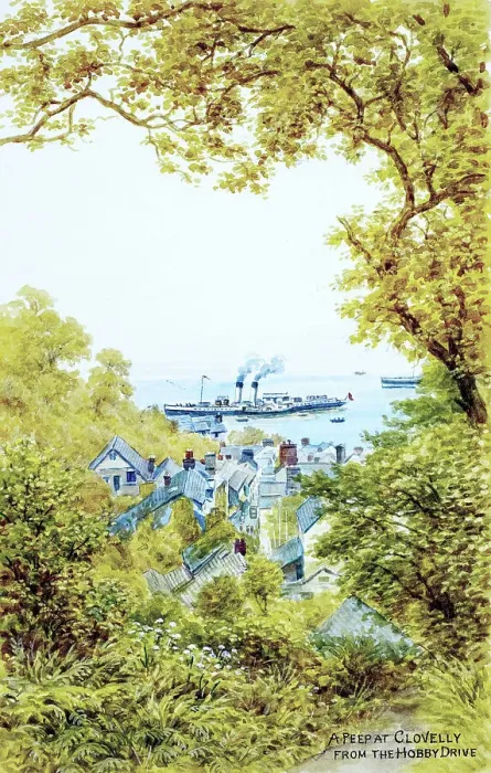 Framed Print : Clovelly, Devon, viewed from Hobby Drive Framed Print : Clovelly, Devon, viewed from Hobby Drive