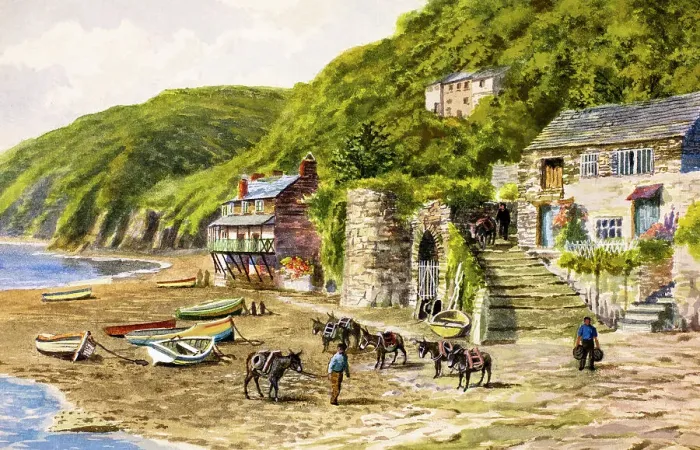 Framed Print : Clovelly Harbour, Devon Framed Print : Clovelly Harbour, Devon