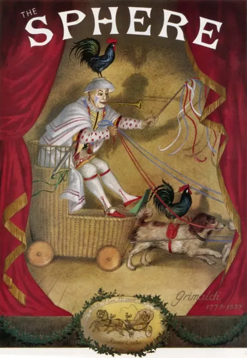 Framed Print : The Clown Grimaldi Performing on a Cart Framed Print : The Clown Grimaldi Performing on a Cart