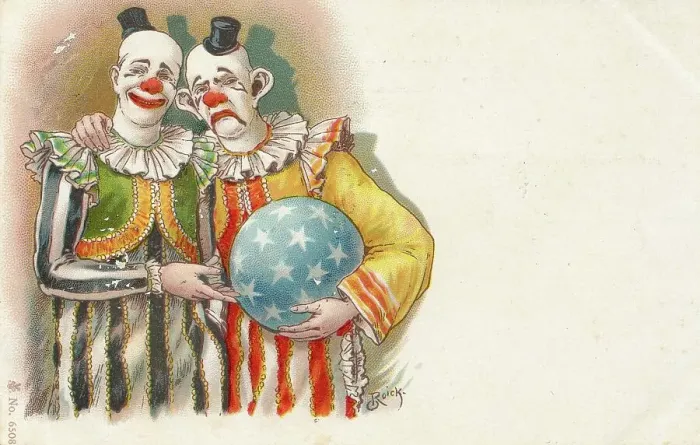 Framed Print : Clowns with ball Framed Print : Clowns with ball