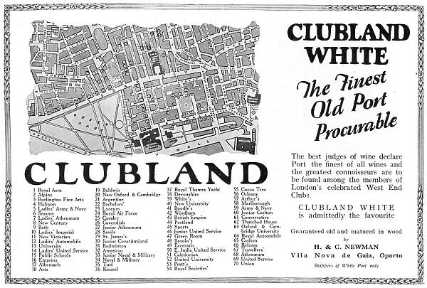 Clubland White Port advertisement