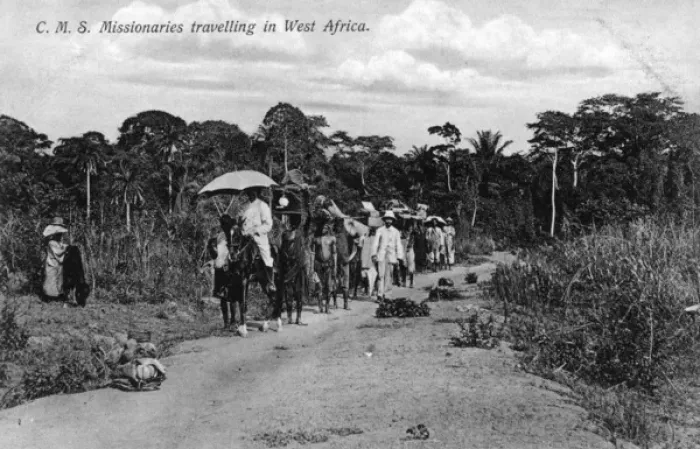Framed Print : CMS Missionaries travelling in West Africa Framed Print : CMS Missionaries travelling in West Africa