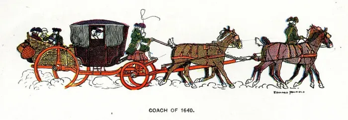 Framed Print : Coach of 1640 by Edward Penfield Framed Print : Coach of 1640 by Edward Penfield
