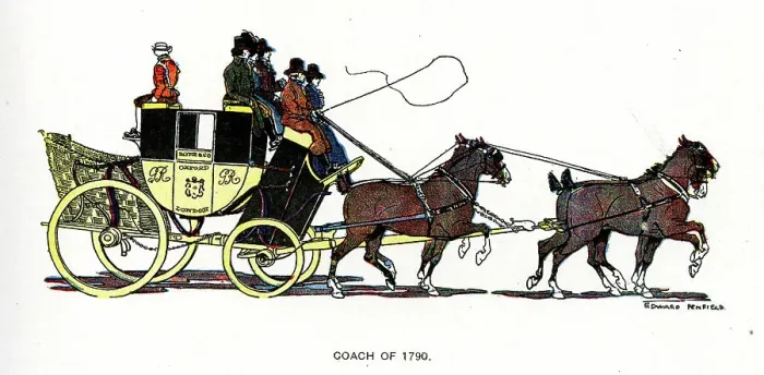 Framed Print : Coach of 1790 by Edward Penfield Framed Print : Coach of 1790 by Edward Penfield