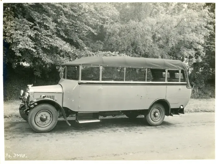 Framed Print : Coach on A2 long, Wadham. Open-top single-decker bus Framed Print : Coach on A2 long, Wadham. Open-top single-decker bus