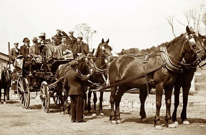 Framed Print : Coach and horses, Bantry, Ireland, Victorian period Framed Print : Coach and horses, Bantry, Ireland, Victorian period