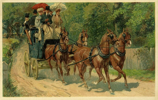 Coach & horses with passengers